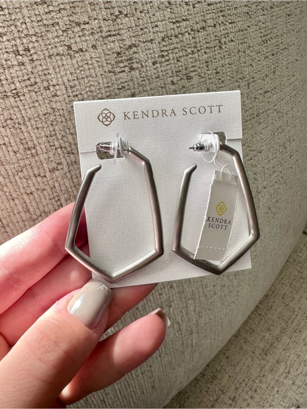 Kendra Scott Silver Hexagon Hoop Earrings